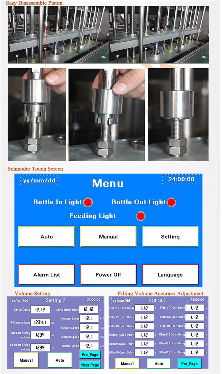Máquina de engarrafamento automática 6 do servo motor