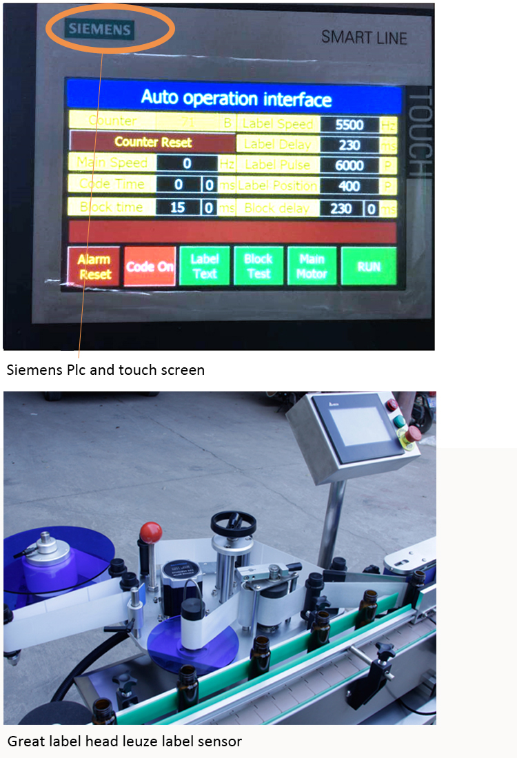 Etiquetadora automática de embalagens para garrafas redondas